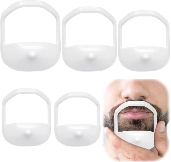 5 størrelser Herre Goatee Grooming Tool Set Hvit Vit