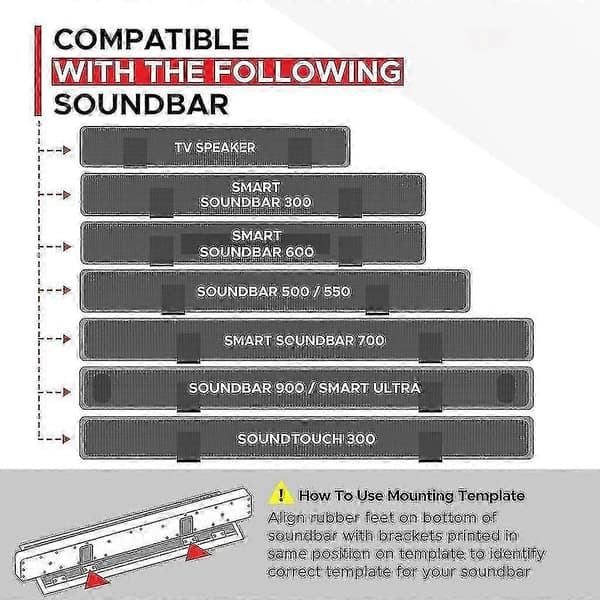 Flexible Angle Adjustments Soundbar Wall Mount Perfect Sound Projection