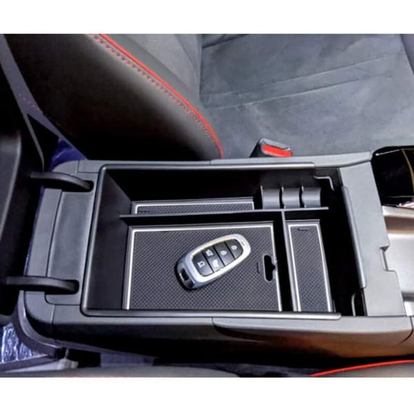 Center Console Armrest Organizer Tray Secondary Storage for DN8 2020 2021 Black + White