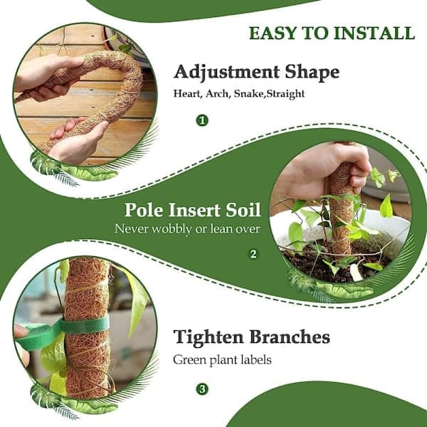Plant support / support pole, Bendable moss pole 70-100cm - Climbing support 1/2-pack, for indoor plants, ivy and monstera (bt) 100cm-2 pcs 100cm-2 st