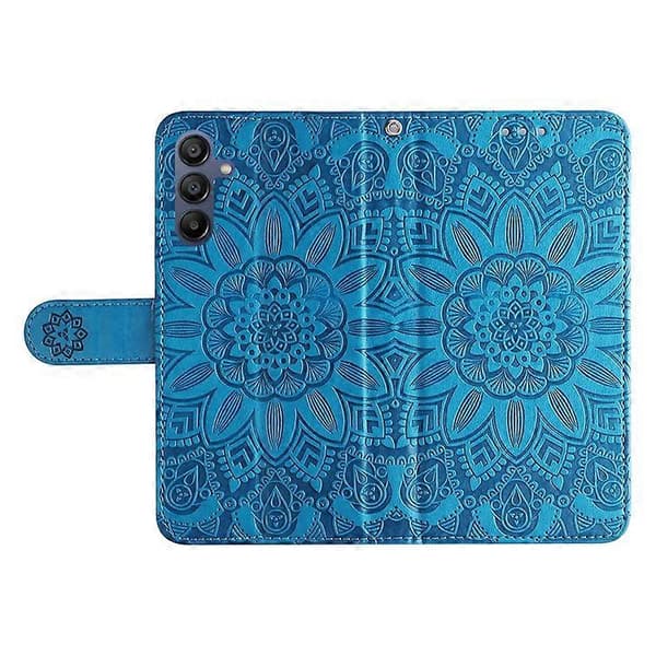 Compatible Case for Samsung Galaxy A16 5G / A16 4G with Sunflower Pattern, Leather Wallet Case [DB] Blue Blue