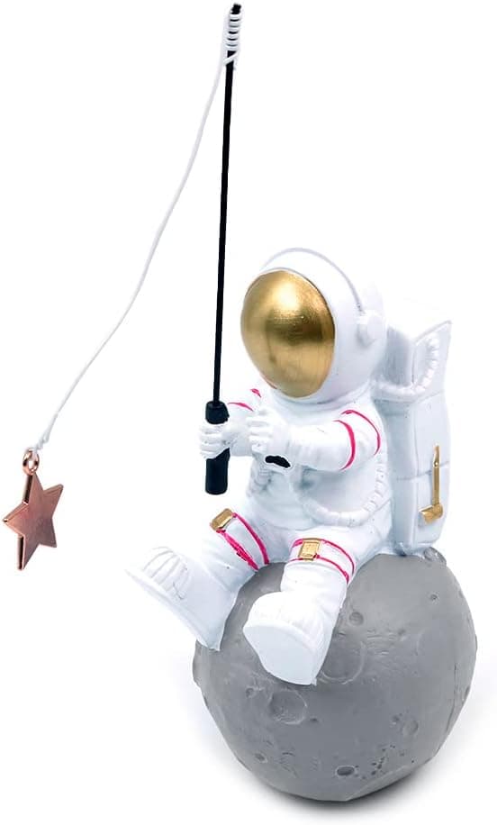 Astronautfigur Skulptur Rommann Statue Skrivebordstilbehør Barn Gutter Soveromsdekor Astronauttema Dekorasjon Pynt