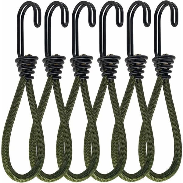 Elastikbånd med kroge, kroge til elastikbånd eller elastikstropper, elastikbånd, til bannere, telte, soveposer, presenninger
