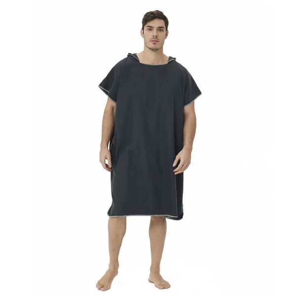Sort Surf Poncho til Kvinder og Mænd – Badehåndklæde Poncho, Strandponcho –