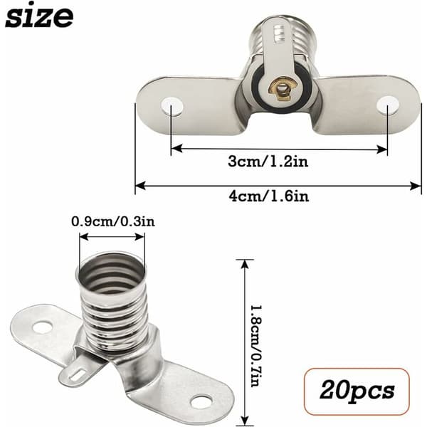 E10 Glødelampeholder E10 LED-pærer 20 stk 6V E10 med loddeterminaler for hjemmeforsøk krets elektrisk testtilbehør