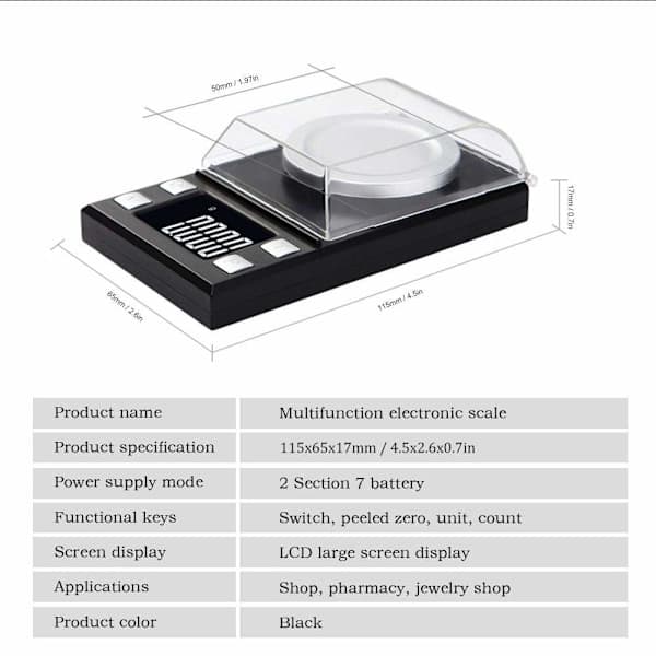 (20g/0.001g) Digital Electronic Scale 0.001G High Precision Portable