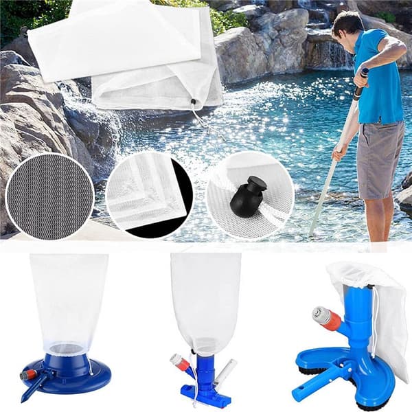 10-pack Fine Pool Vacuum Net, Nylon Bag with Drawstring for 9\" x 12\" Pool Jet Vacuum, for Collection Sheets
