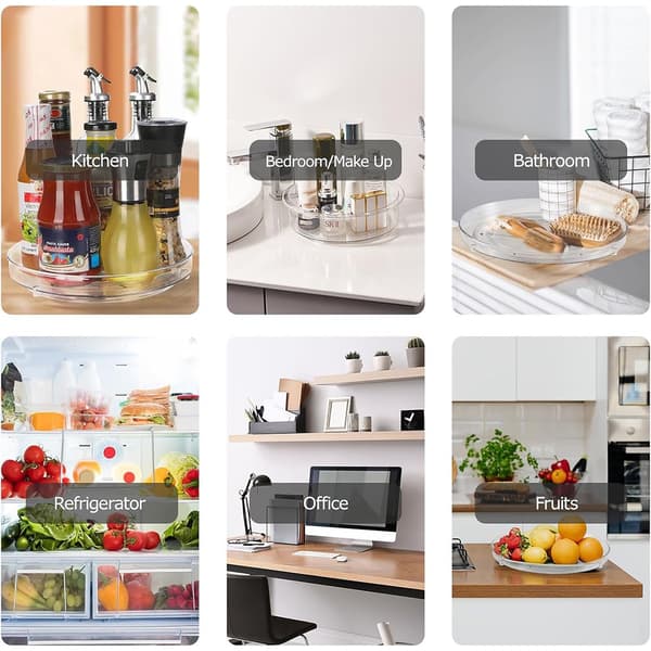 360° Rotating Spice Rack - Kitchen Storage Rack - No Drilling Required Kitchen Storage Rack - Cosmetic Storage Rack - Transparent-FX-