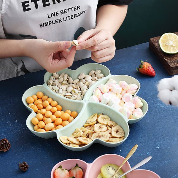Hjerteformet skål og bakkesæt til chips og dip, 2-delt serveringsskål