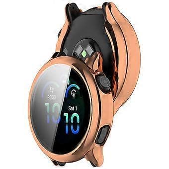 Compatible with Garmin Vivoactive 6 Watch Case Full Coverage Flexible TPU Electroplating Protection (Rose Gold)