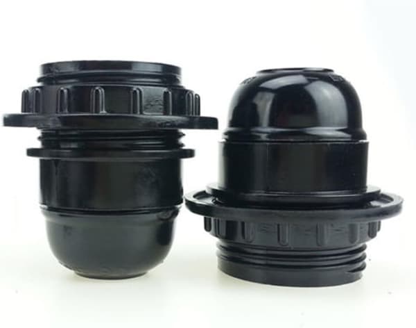 4 stk E27 lampeholdere Praktisk fatning (sort)