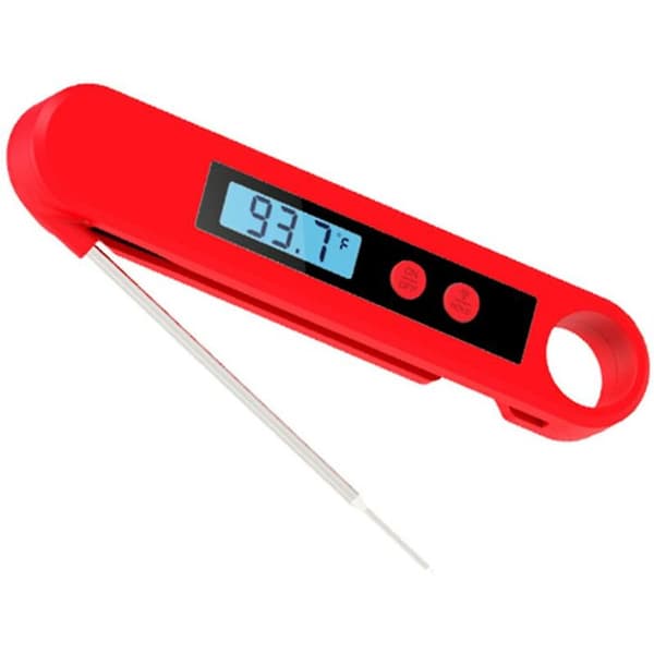 BBQ BBQ Foldbart Sondetermometer Madlavning Digital Køkkentermometer (Rød)