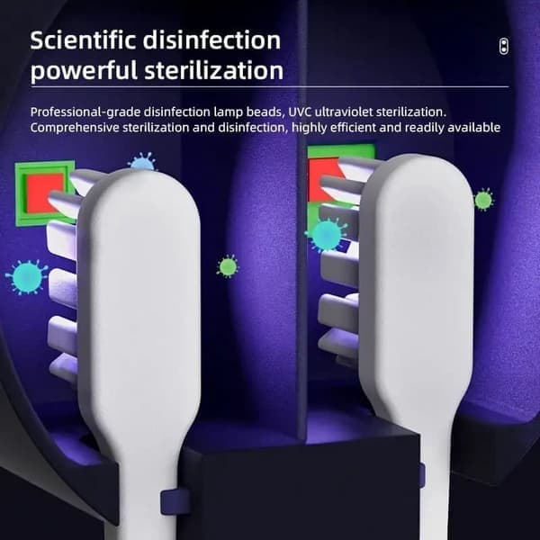 Sterilization Box for Two Toothbrushes - Automatic Sensor, UVC, Ultraviolet Sterilization and Drying Function