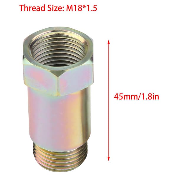 2 stk 45 mm M18 x 1,5 O2 Ilt-sensorforlænger Afstandsstuds Adapter Gul