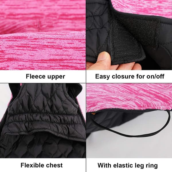 Reversibel Stor Medium Hundkappa Bomullsfyllning Vinter Hundväst Ther