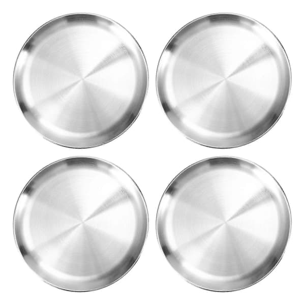 4-pakning 30 cm pizzabrett, pizzabakeplate i rustfritt stål, rund pizzabakeplate, for baking