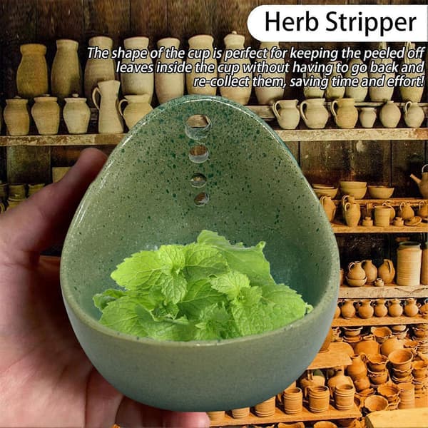Efficient Herb Remover Leaf Stripping Bowl Compatible with Kale Herbs Multifunctional Herb Picker with 4 Holes Kitchen Essential[LD] Green Green