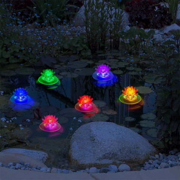 TG Aurinkolammet Vedenpitävät LED RGB Aurinkokäyttöiset Kelluvat Valot Lotus