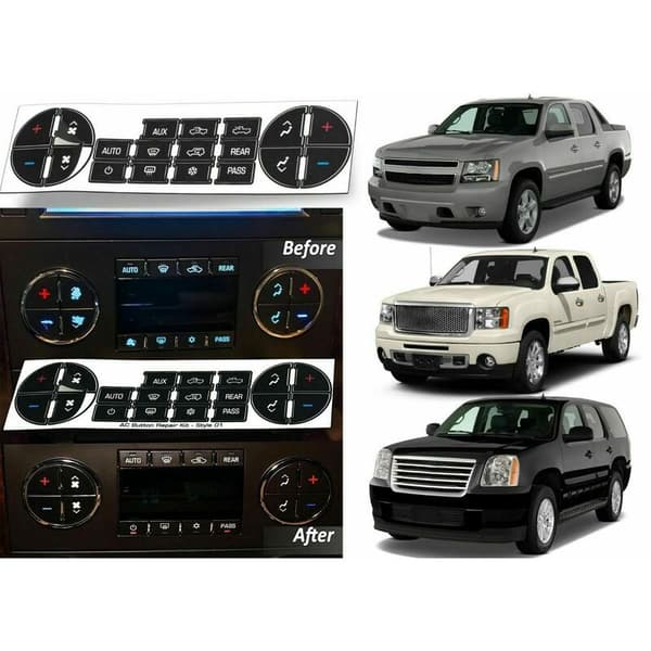 10 x AC Button Repair Decals for Dashboard, Replacement for Vehicle 07-13