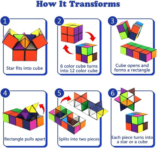2-i-1 Combo Infinity Cube Leketøy Transformerende Geometrisk Puslespill 3D Montering Stress Angstdempende Magiske Puslespillkuber