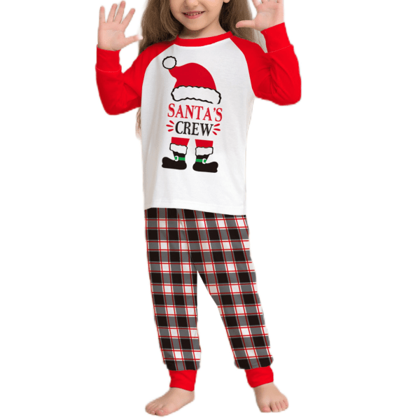 Elastisk midja matchande set Holiday Långärmad nattkläder Loungewea, Färg: Röd, Storlek: Dad 4xl
