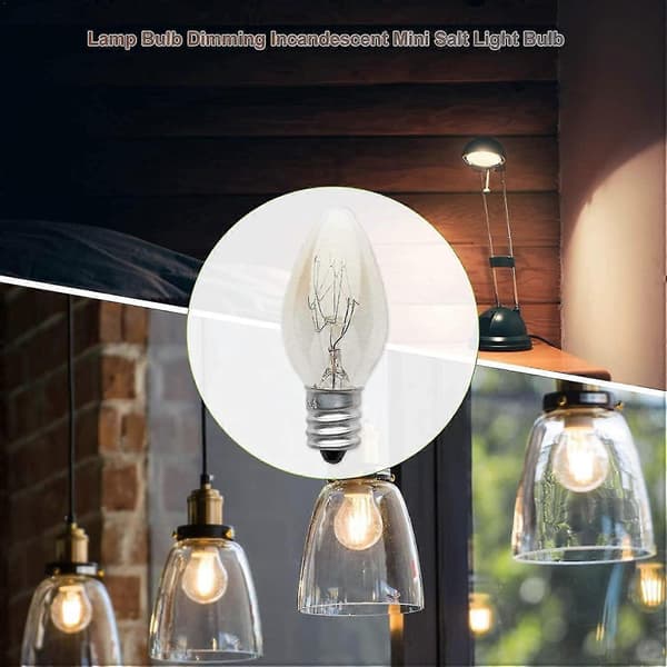 6 Light Bulbs E12 Light Bulb 220v 10w C7 Point Bubble E12 Small Screw Salt Lamp, Night Light With Light Bulb For Salt Lamp, Light Bulb Tu