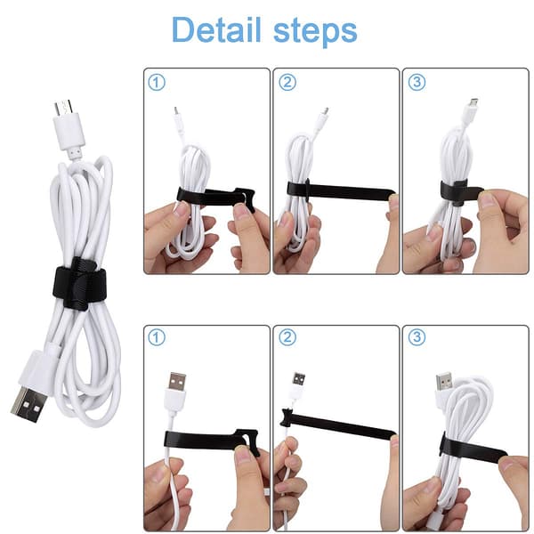 Reusable Cable Ties - Microfiber Cloth Velcro Cable Management Wire Organizing Straps, Parts