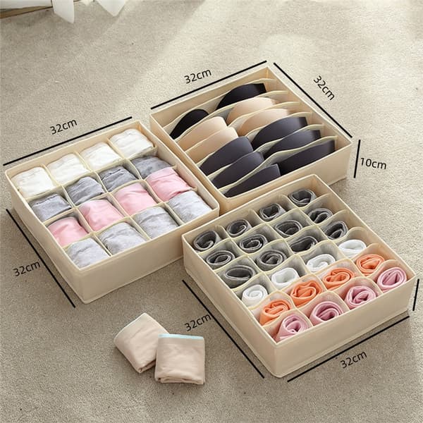 Simple Houseware Sokkeskuffe Organizer til Kommode/Garderobe/Soveværelse, 3-pak