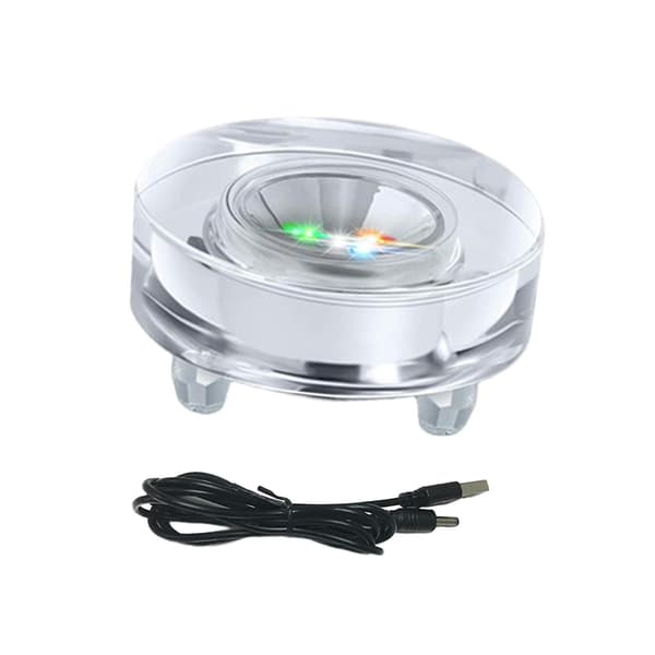 LED-lysbase Multifunktionel USB-stander til akrylstatuer Kopvaseholder Stil E