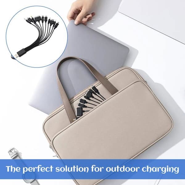 10-i-1 Universal Telefonoplader - Universal Opladerkabel med Flere Stik - Kompatibelt USB-Opladerkabel