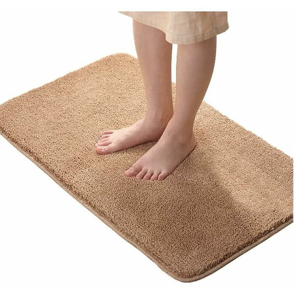 Baderomsmatte Absorberende Sklisikker Ensfarget Polyester Brun 40x60cm