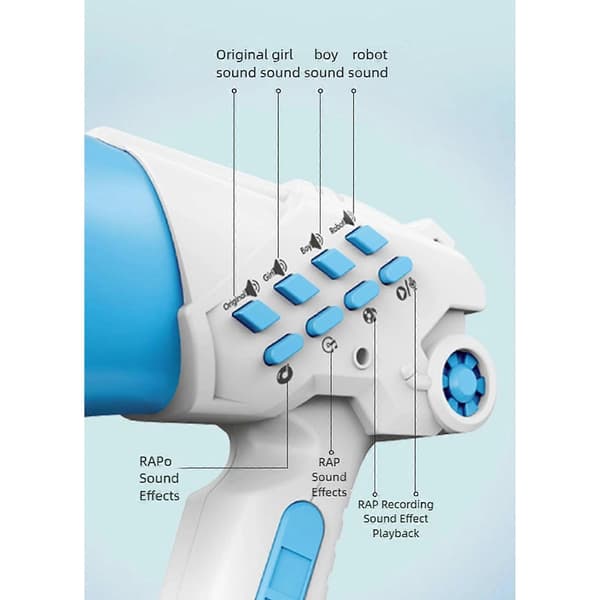 Multifunktionell Ljudväxlare Megafon Inspelningsfunktion Resevänlig Design Skämt Samlingar Blå Blue