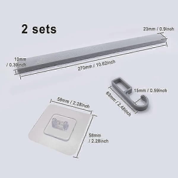 Kitchen Utensil Holder Wall Mounted - 2 sets, wall mounted self-adhesive wall hook rack without drilling with 6 sliding hooks
