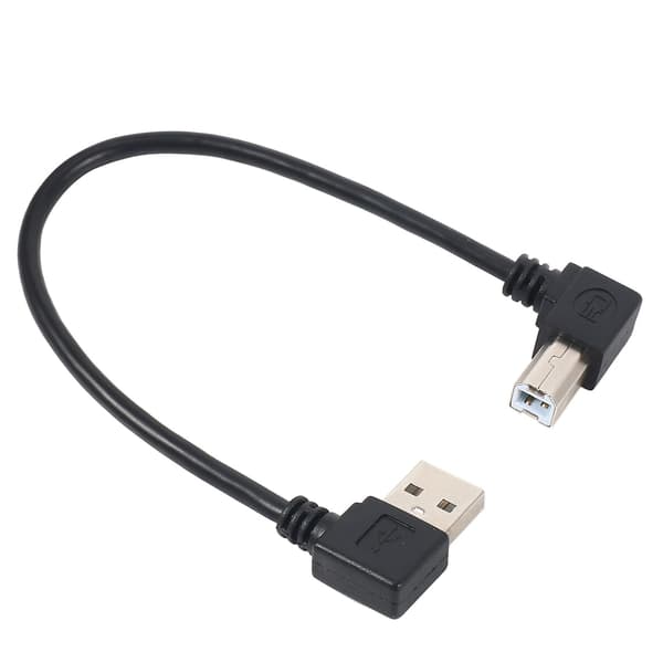 Left Angled USB 2.0 A Male to Left Angled B Male 90 Degree Printer Scanner Cable 20cm