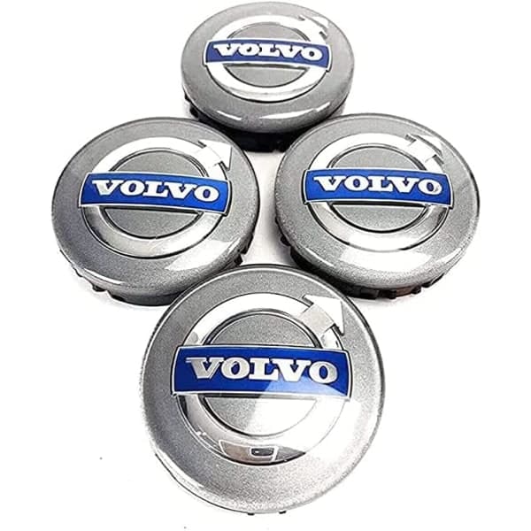 Volvo 4-pak sølv centerkapsler 64mm[JUN]