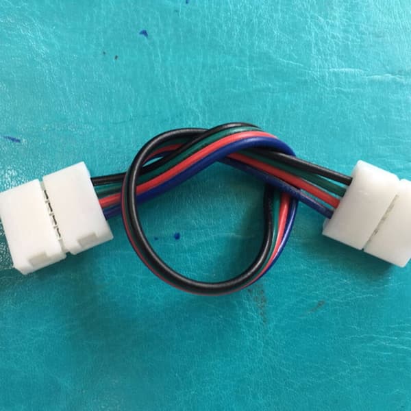 RGB 5050 LED Strip-stik, hurtigforbindelse ingen loddekabel dobbeltkabel til farvelys