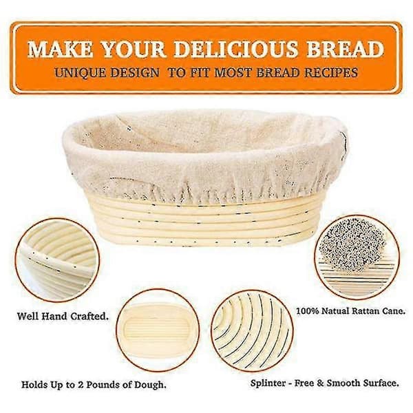 6 pcs Banneton Proofing Basket Bread Basket With Removable Liner And For
