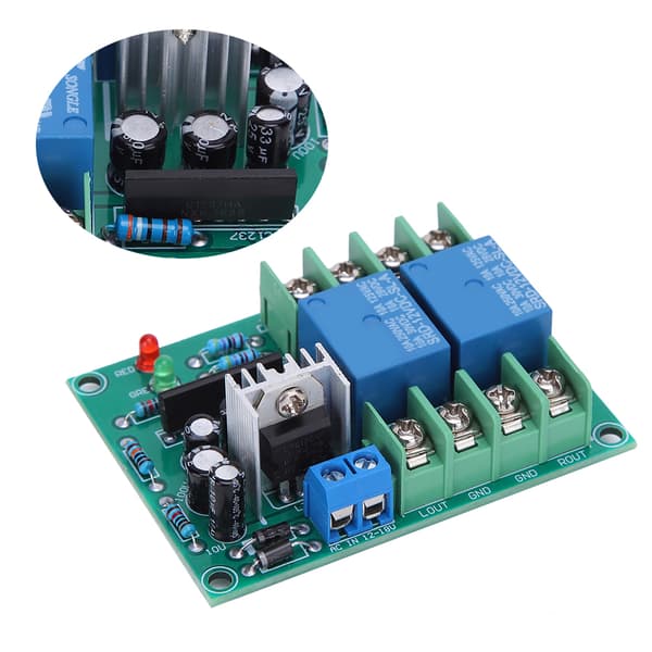 Speaker Protection Circuit Board Dual Channel Power ON Silent Delay Component 10A AC12-18V