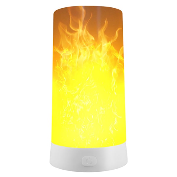 Flammeeffektlys, USB-oppladbart batteridrevet flammelampe, peislys med fjernkontroll og timer, vanntett dimbar 4 moduser 2 STK