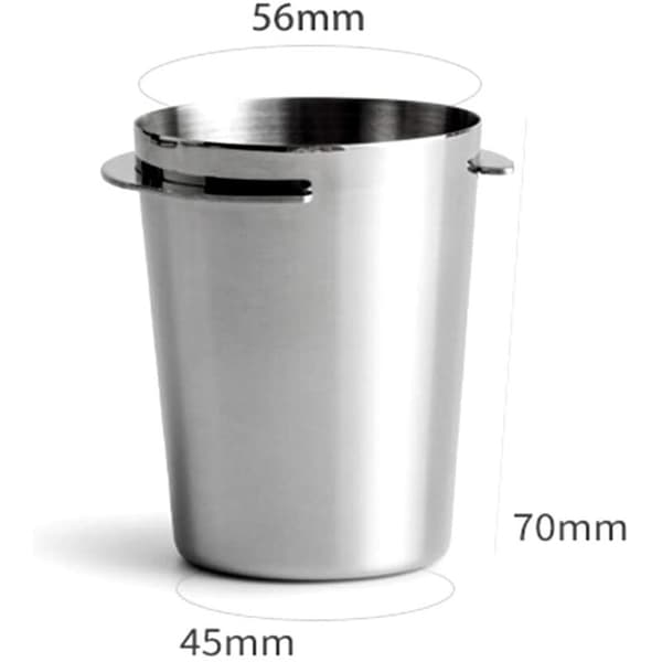 Coffee Dosing Cup, Stainless Steel Dosing Cup Powder Feeding Cup Part Coffee Machine Accessories (Black)