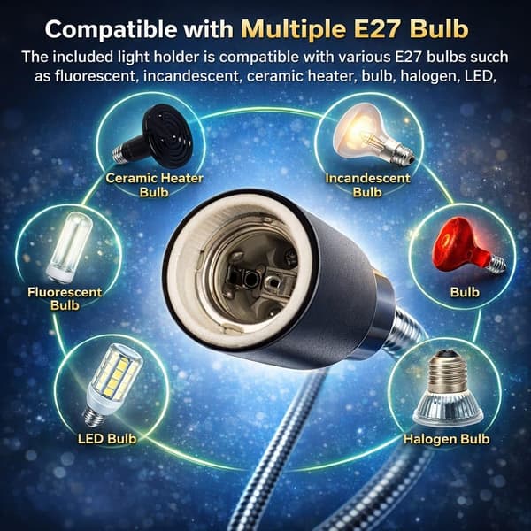Reptile Heat Lamp — Turtle-Specific Lighting (Suitable for Turtles, Lizards, and Aquatic Plants) — (Includes Lamp Stand + 25W UV Bulb)