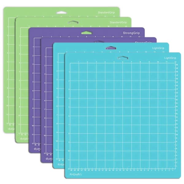 Skæremåtte til Cricut Maker/Maker 3/Explore 3/Air 2/Air, 6-pak (12 x 12 tommer, standardgreb/let greb/stærkt greb)