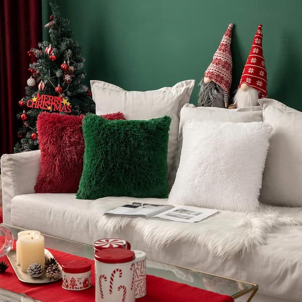 2-pack fluffy kuddfodral, 40x40cm, vit