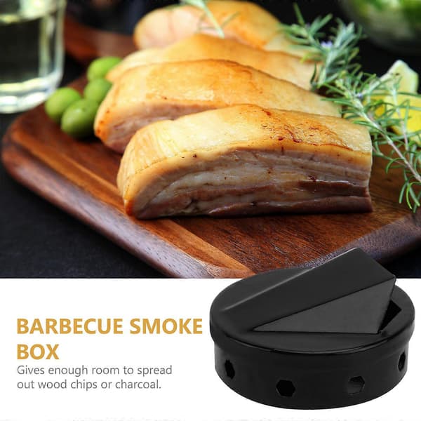 1 stk. Praktisk grillrygeboks i rustfrit stål (sort)