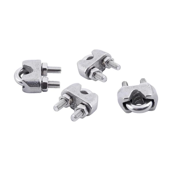 4 st rostfria vajerlås för 5/32 tum 4 mm vajrar Silver Silver