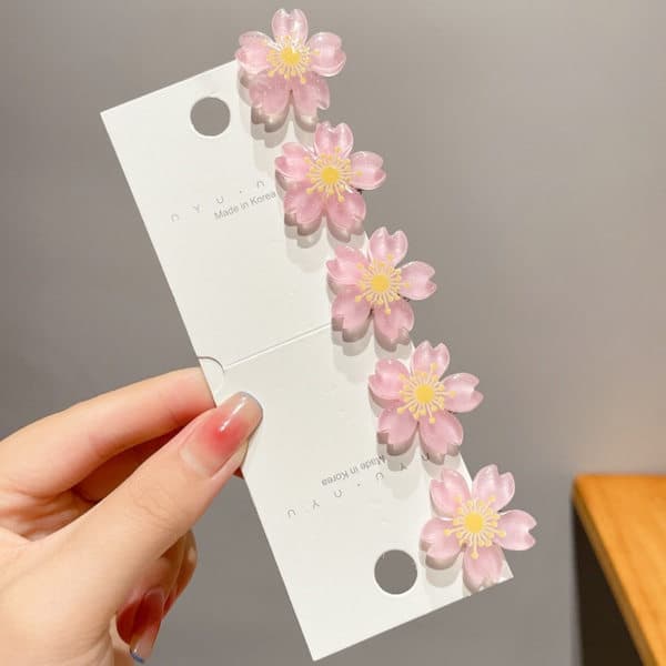 10 stk. søde Sakura hårklemmer Blomsterhårnåle Koreansk stil hårbånd Hårpynt til piger og kvinder Alt hår Blå