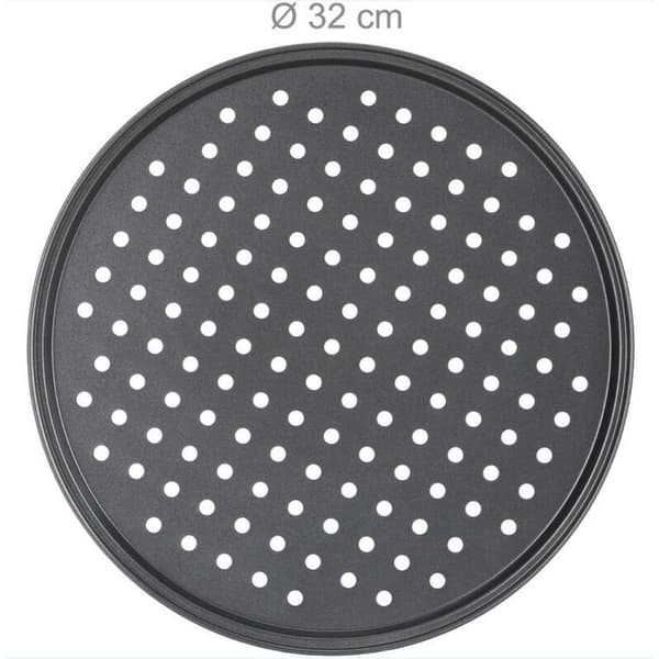 Perforeret pizzapande, Non-Stick pizzapande med solid bund - Diameter 32cm, 2-pak