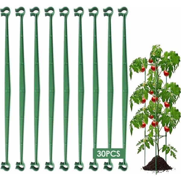 (Grön) 30-pack Stödpinnar för tomatburar, växtstöd, trädgård