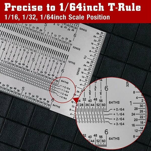 Precision T-Tip Marking Ruler, 6 Inch (15.2 cm) Stainless Steel Positioning Line Gauge, Carpenter T-Tip Marking Ruler