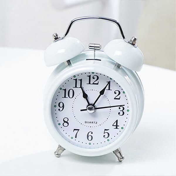 Alarm Clock Twin Bell Silent Movement Metal Heavy Sleeper Alarm Clock for Desk JIKAIX